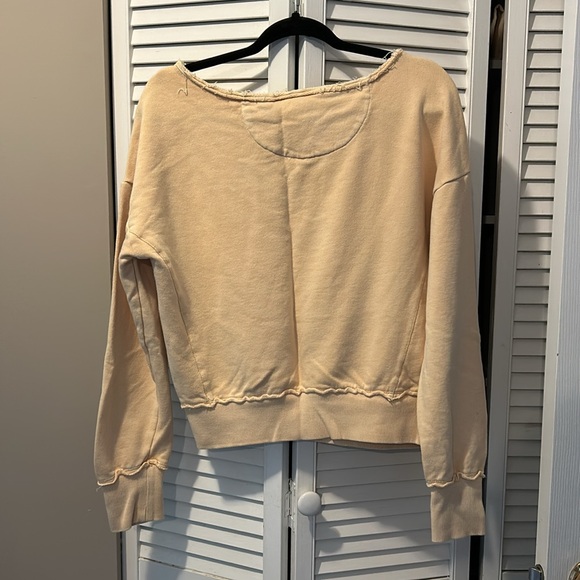 Maeve by Anthropologie distressed sweatshirt | yellow - Picture 5 of 7